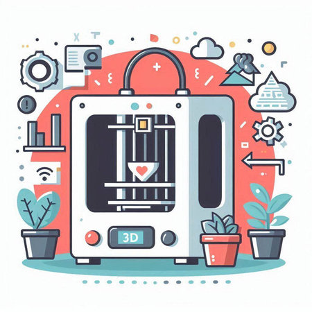 Robot vacuum cleaner. Modern flat line design vector illustration concept.のイラスト素材