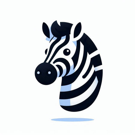 Zebra illustration isolated on a white background. Zebra icon.のイラスト素材