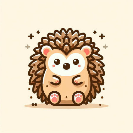 Cute hedgehog. Cute cartoon animal. Vector illustration.のイラスト素材