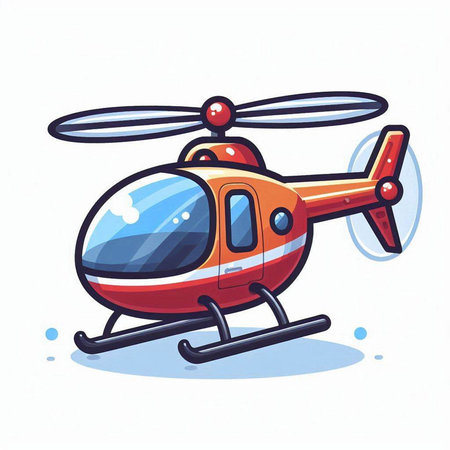 Helicopter icon. Cartoon illustration of helicopter vector icon for web designのイラスト素材