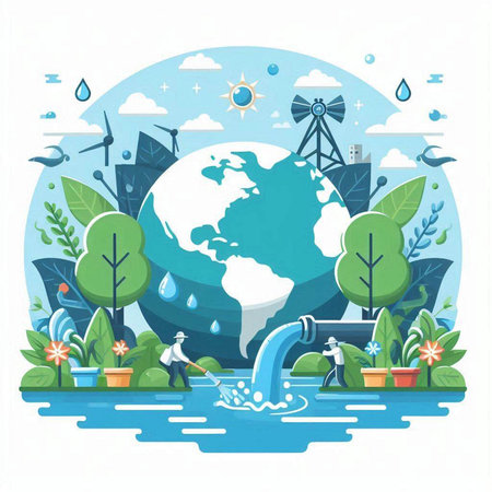 Ecology concept, save the planet, save the earth, vector illustrationのイラスト素材