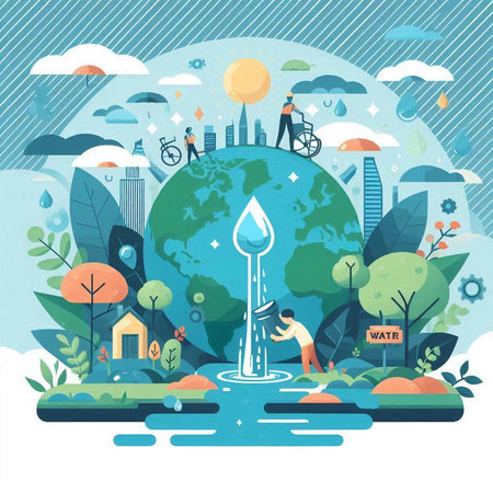 Ecology concept, save the planet, save the earth, vector illustrationのイラスト素材
