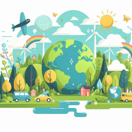 Ecology concept. World environment day. Save the planet. Vector illustrationのイラスト素材