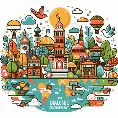 Vector illustration of india travel concept. Colorful flat design.のイラスト素材