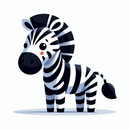 Cute zebra. Vector illustration in cartoon style on white background.のイラスト素材