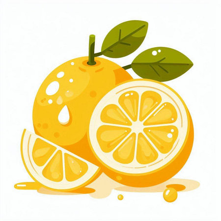 Illustration of fresh orange on a white background. Vector illustration.のイラスト素材