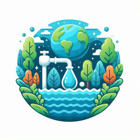 Ecology concept, save the planet, vector illustration in flat styleのイラスト素材