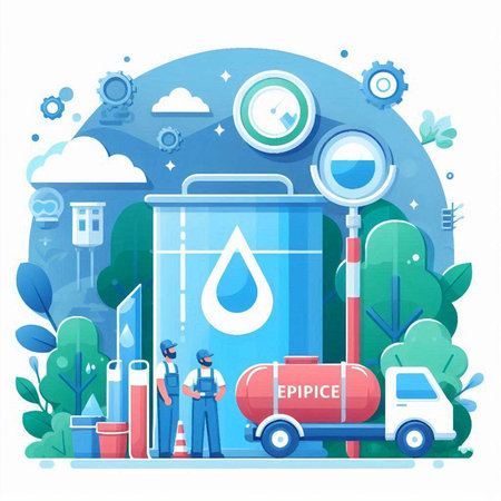 Petroleum industry concept. Flat illustration of petroleum industry concept for web designのイラスト素材