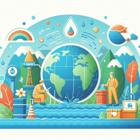 Ecology concept. Save the planet. Vector illustration in flat styleのイラスト素材
