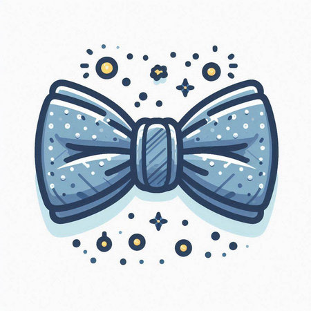 Gift bow tie in doodle style. Vector illustration.のイラスト素材