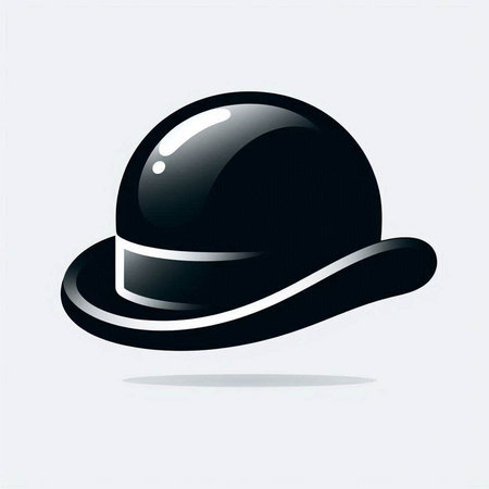 Illustration of a black hat on a white background, vector illustrationのイラスト素材