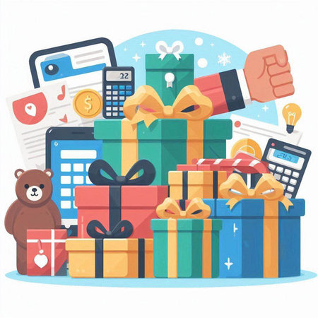 Flat design vector illustration concept of online shopping and e-commerce.のイラスト素材