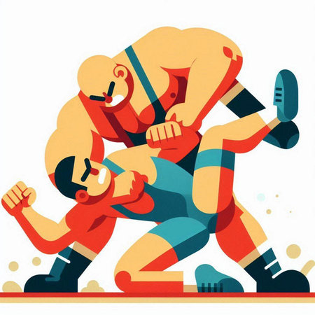 Rugby players fighting for the ball. Vector illustration in retro styleのイラスト素材