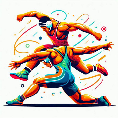 Running man in sportswear. Vector illustration of a sportsman.のイラスト素材