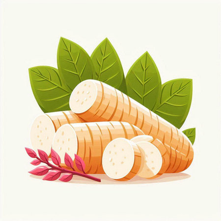 Illustration of fresh carrots with leaves on white background. Vector illustration.のイラスト素材