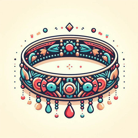 Ethnic boho style bracelet. Vector illustration for your design.のイラスト素材
