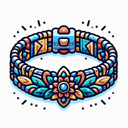 Hand drawn vector illustration of boho bracelets. Boho style.のイラスト素材
