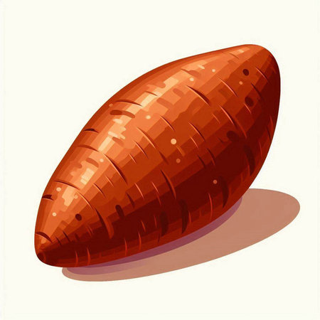 Illustration of a sweet potato on a white background. Vector illustration.のイラスト素材