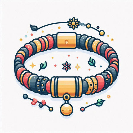 Beaded bracelets on a white background. Vector illustration.のイラスト素材