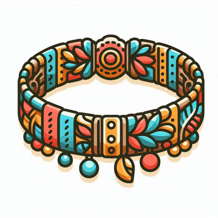 Ethnic boho bracelets. Boho style. Vector illustration.のイラスト素材