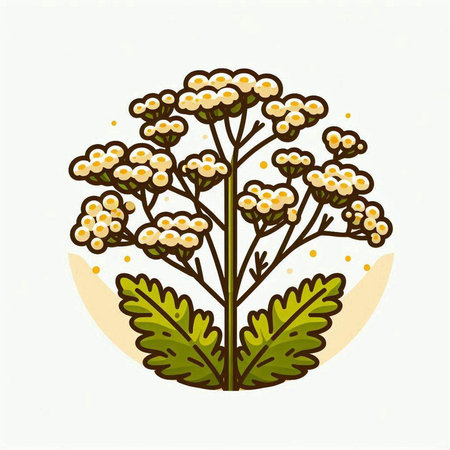 Illustration of yarrow (Achillea millefolium)のイラスト素材