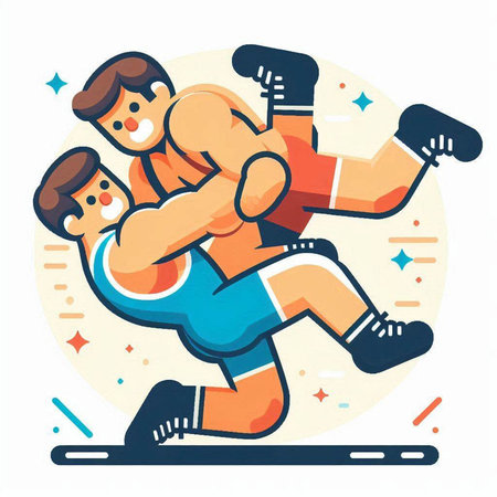 Vector illustration of a running man in a flat style. Sportsman in motion.のイラスト素材