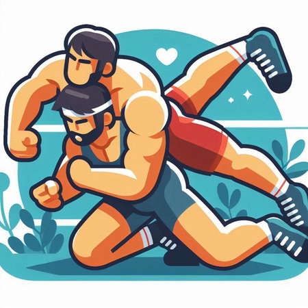 illustration of a male track and field athlete running set on isolated background done in retro style.のイラスト素材