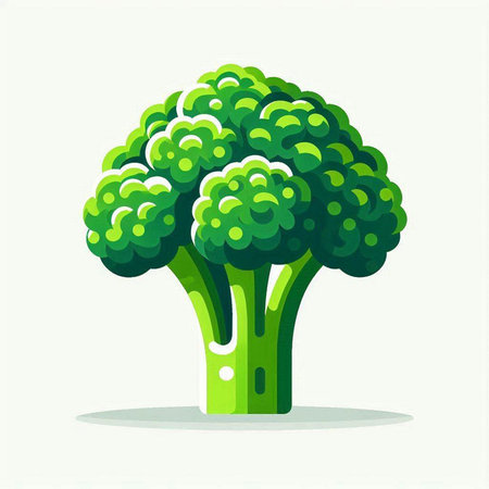 Broccoli vector illustration. Vegetarian food. Broccoli icon.のイラスト素材