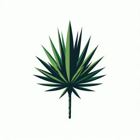 Palm leaf isolated on white background. Vector illustration in trendy flat style.のイラスト素材