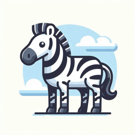 Zebra flat icon. Vector illustration. Zebra in flat style.のイラスト素材