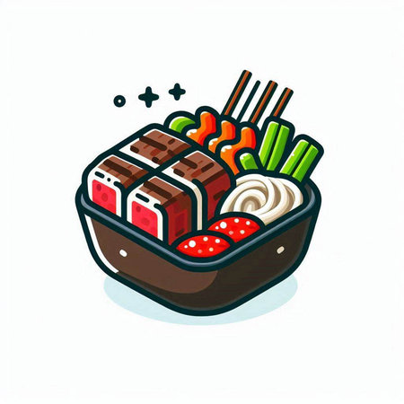 Vector illustration of japanese food. Sushi in a bowlのイラスト素材