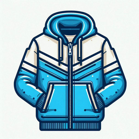 Winter jacket. Isolated on a white background. Vector illustration.のイラスト素材