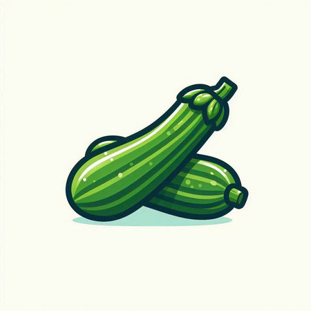 Zucchini icon. Vector illustration of fresh zucchini.のイラスト素材