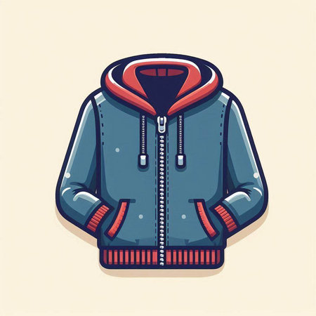 Vector illustration of a stylish winter jacket on a white background. Cartoon style.のイラスト素材