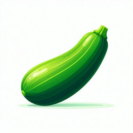 Fresh zucchini isolated on white background. Vector illustration. Eps 10.のイラスト素材