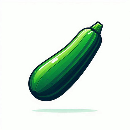 Zucchini on a white background. Vector illustration in cartoon style.のイラスト素材