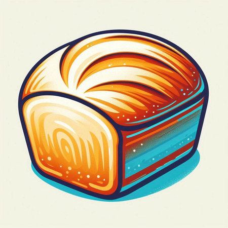 Sliced bread in retro style. Vector illustration isolated on white background.のイラスト素材