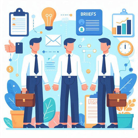 Business people teamwork concept. Vector illustration in flat design. Teamwork and partnershipのイラスト素材