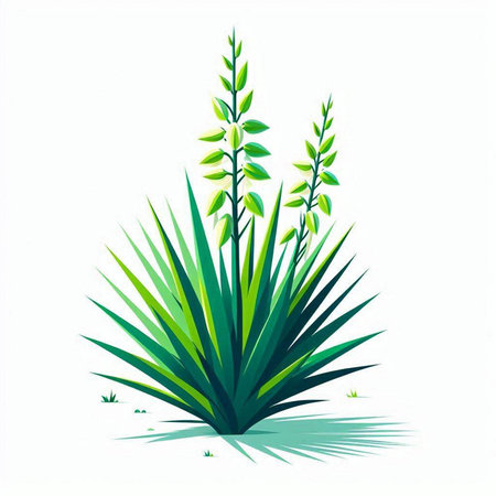 Beautiful vector illustration of yucca plant isolated on white backgroundのイラスト素材