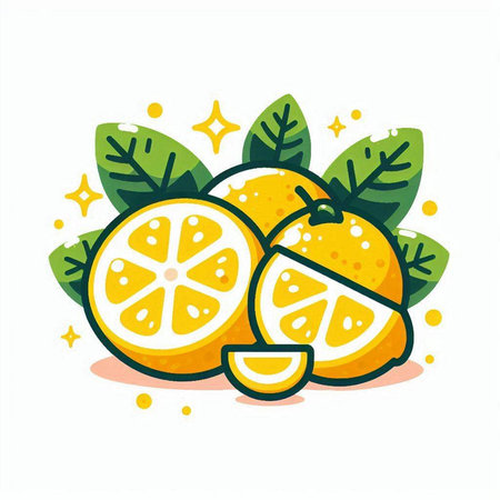Citrus fruit. Vector illustration in cartoon style on white background.のイラスト素材