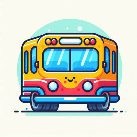 School bus. Vector illustration of a school bus on a white background.のイラスト素材