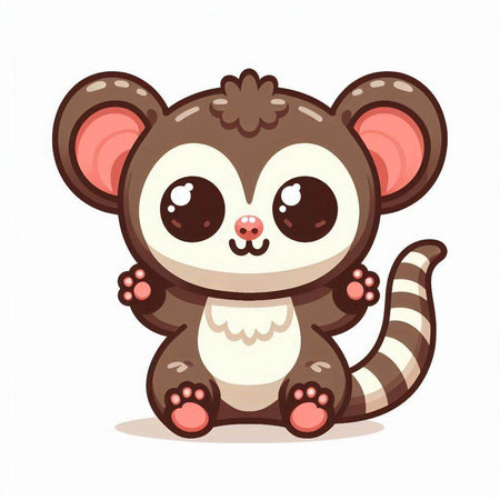 Cute cartoon monkey. Vector illustration isolated on a white background.のイラスト素材