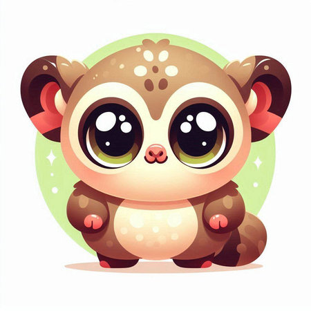 Cute cartoon monkey. Vector illustration isolated on a white background.のイラスト素材