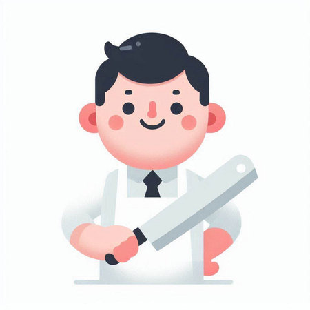 Businessman holding a big wrench. Vector illustration in cartoon style.のイラスト素材