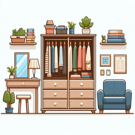 Furniture in the room. Furniture in the room. Vector illustration.のイラスト素材