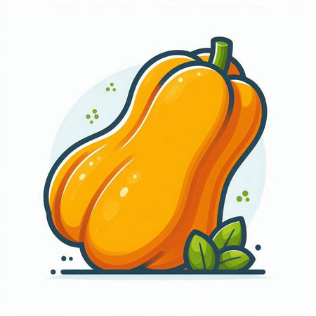 Pumpkin. Vector illustration. Flat design. Vegetarian food.のイラスト素材
