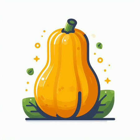 Pumpkin vector illustration. Cucurbita moschataのイラスト素材