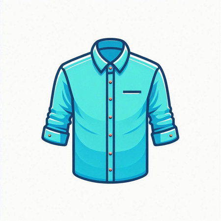 Blue shirt isolated on white background. Vector illustration. Eps 10.のイラスト素材