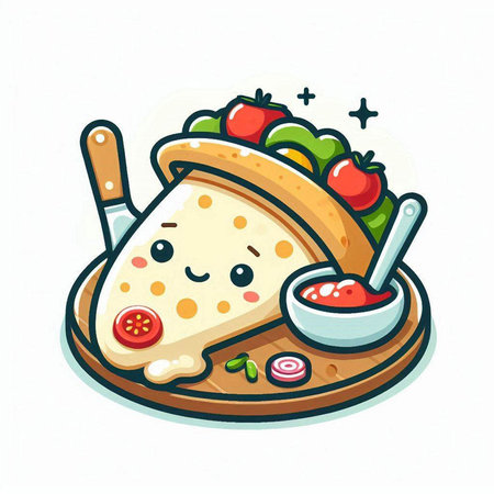 Kawaii sandwich with kawaii character. Vector illustration.のイラスト素材