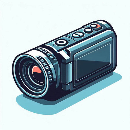 Illustration of a camera on a white background. Vector illustration.のイラスト素材